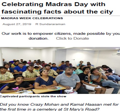 Chennai Citizen Matters covering our Madrasafactinam quiz